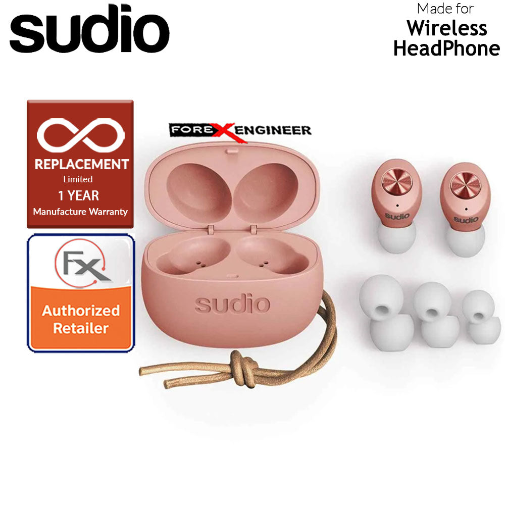 Sudio TOLV True Wireless Earbuds - Instant pairing - Pink Color ( Barcode : 7350071382011 )