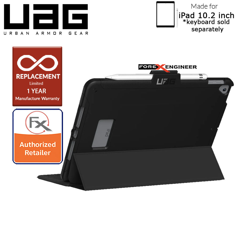 UAG Scout Series for 10.2 inch ( 7th - 8th - 9th Gen ) ( 2019 - 2021 ) - Compatible with Smart Keyboard Folio - Black Color ( Barcode: 812451035254 )