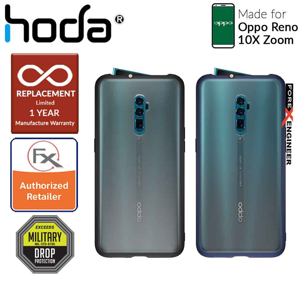 Hoda Rough Military Case for OPPO Reno 10X Zoom - Military Drop Protection - Black - Forexengineer-malaysia