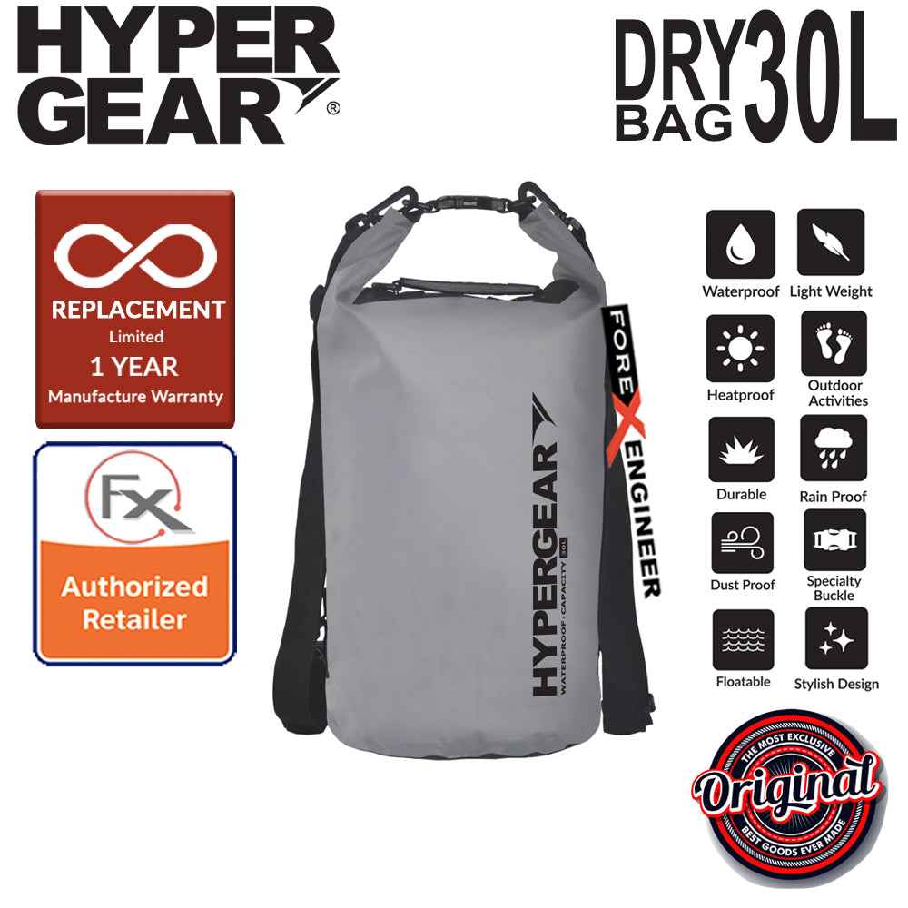 HyperGear 30L Dry Bag - IPX6 Waterproof Specification - Grey - Forexengineer-malaysia