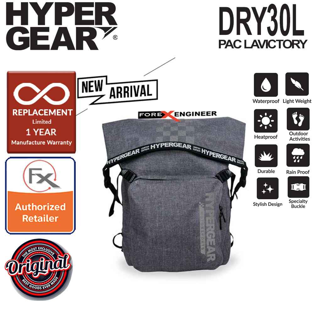 Hypergear Dry Pac LaVictory 30L - Heavy-duty Design and IPX6 Waterproof Specification - Snow Grey ( Bundle with Fast Slot E) (Barcode: 302122 + 306051 ) - Forexengineer-malaysia