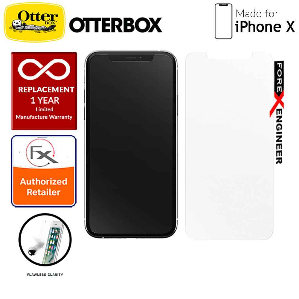 OtterBox Alpha Glass Screen Protector for iPhone X - (Compatible with iPhone Xs) Tempered Glass with Resists Scratches and Shattering - Clear - Forexengineer-malaysia