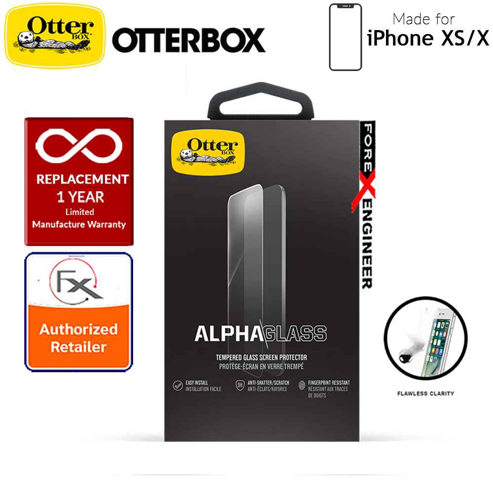 OtterBox Alpha Glass Screen Protector for iPhone Xs - X - Tempered Glass with Resists Scratches and Shattering - Clear - Forexengineer-malaysia