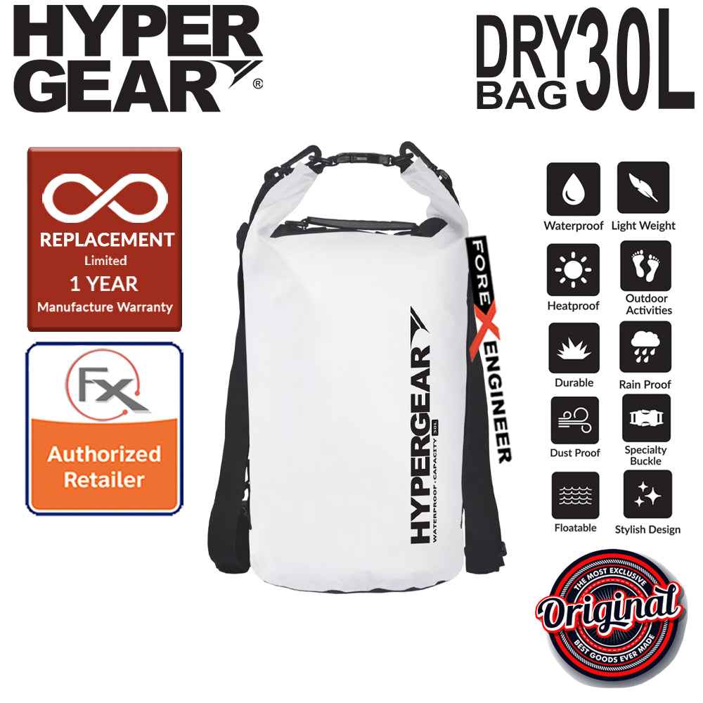 HyperGear 30L Dry Bag - IPX6 Waterproof Specification - Pearl White - Forexengineer-malaysia