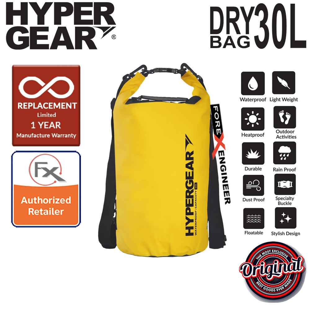 HyperGear 30L Dry Bag - IPX6 Waterproof Specification - Yellow - Forexengineer-malaysia