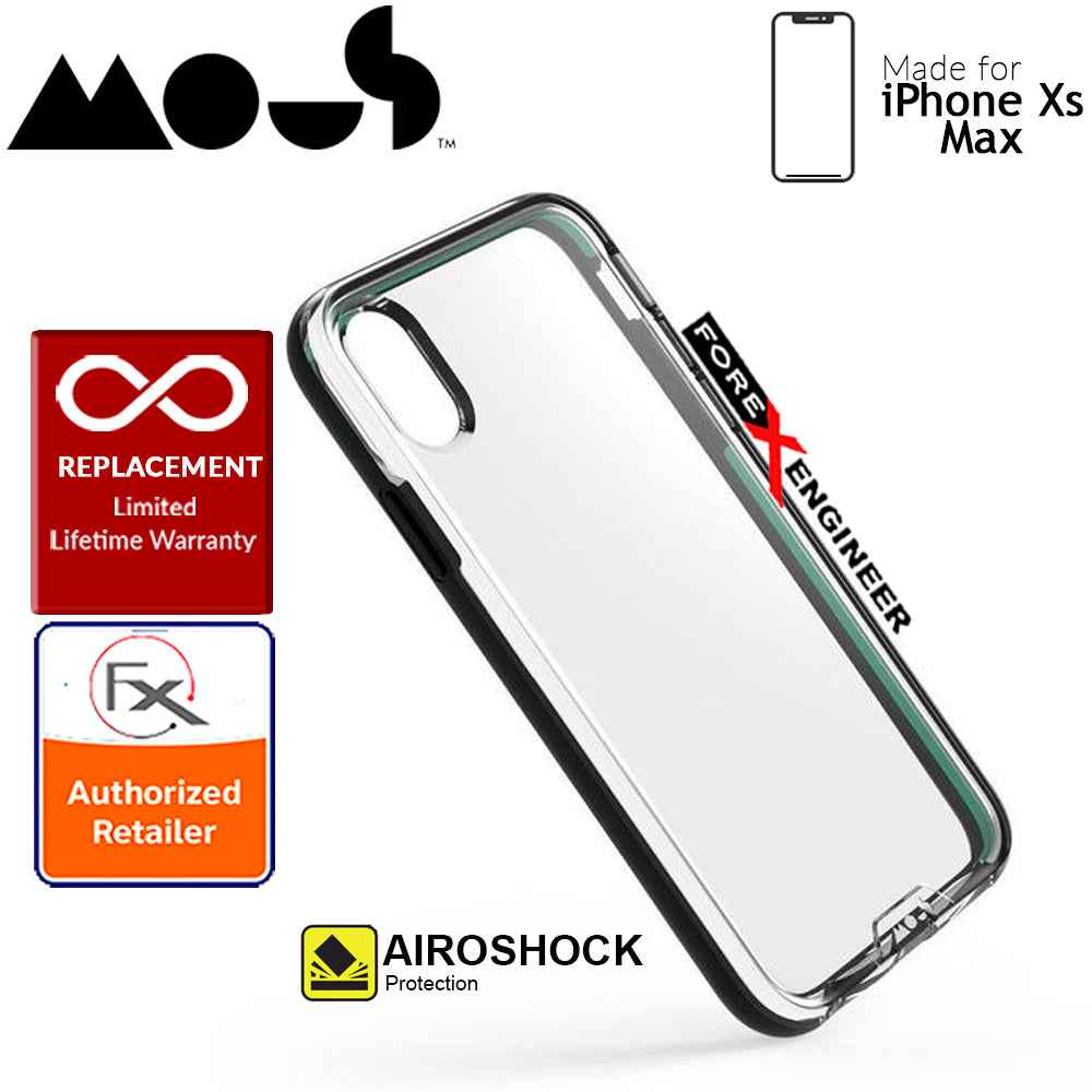 Mous Clarity Case for iPhone Xs Max - Air Shock High Impact Material - Clarity Black - Forexengineer-malaysia