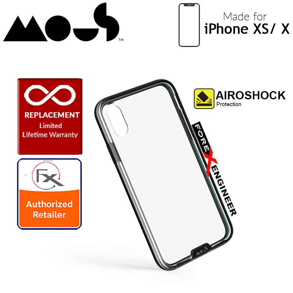 Mous Clarity Case for iPhone Xs - X - Air Shock High Impact Material - Clarity Black - Forexengineer-malaysia