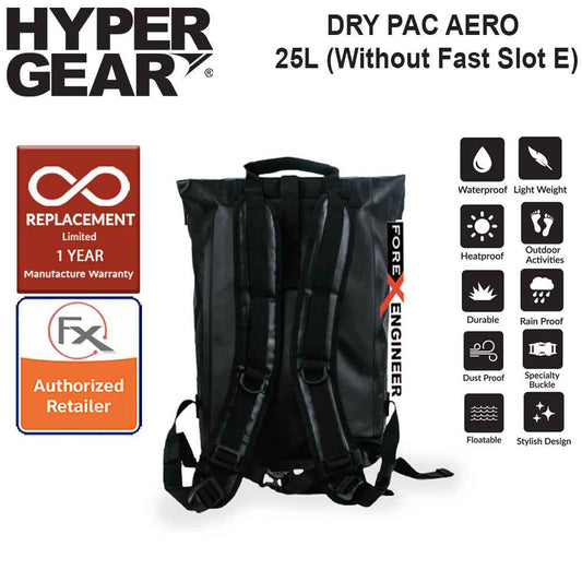 Hypergear Dry Pac  Aero 25L - Heavy-duty Design and IPX6 Waterproof Specification - Black ( Base Only Without Fast Slot E) - Forexengineer-malaysia