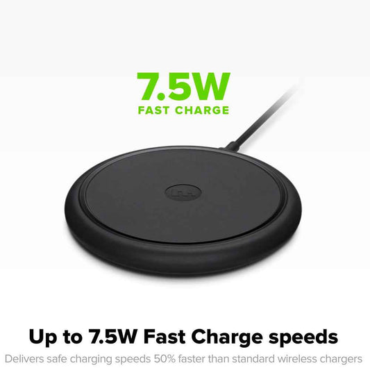 Mophie Wireless Charging Base 7.5W wireless technology for Qi-enabled Device (round shape) - Apple Optimized - Black (wireless charging station) - Forexengineer-malaysia