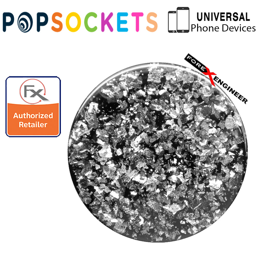 PopSockets PopGrip Swappable Premium ( Foil Confetti Silver ) ( Barcode : 842978158280 )