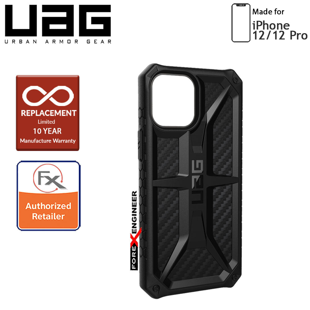 UAG Monarch for iPhone 12 - 12 Pro 5G 6.1" - Rugged Military Drop Tested - ( Carbon Fibre ) ( Barcode : 812451036053 )