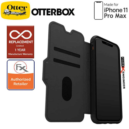 Otterbox Strada for iPhone 11 Pro Max - Leather Folio Case - Shadow Black Color
