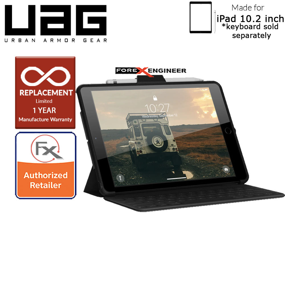 UAG Scout Series for 10.2 inch ( 7th - 8th - 9th Gen ) ( 2019 - 2021 ) - Compatible with Smart Keyboard Folio - Black Color ( Barcode: 812451035254 )