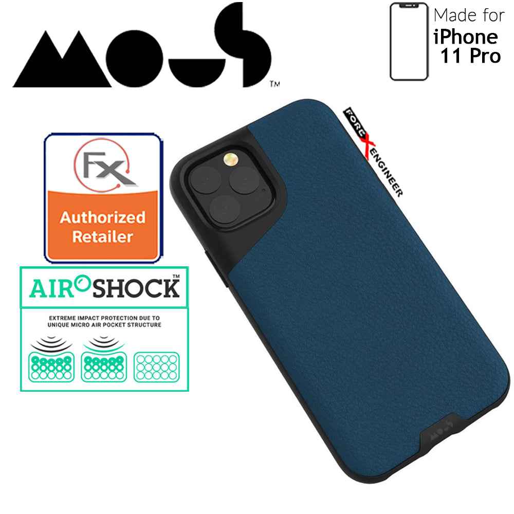Mous Contour Colour for iPhone 11 Pro (Blue Leather) - Forexengineer-malaysia