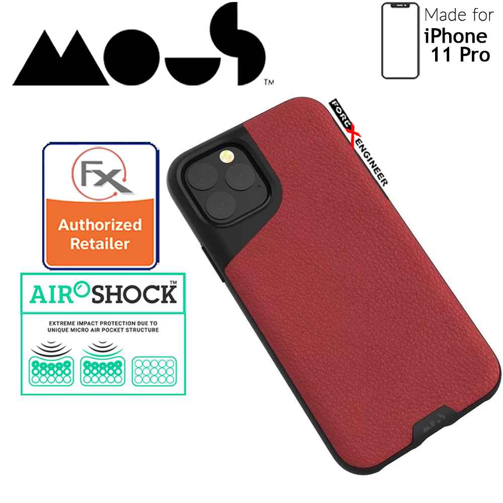 Mous Contour Colour for iPhone 11 Pro (Red Leather) - Forexengineer-malaysia