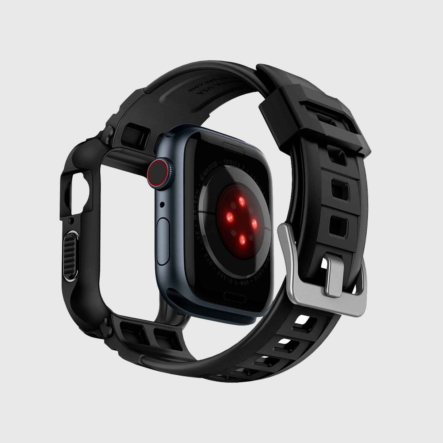 Spigen Rugged Armor PRO for Apple Watch Series 9 to Series 4 ( 45mm - 44mm ) with Wristband - Military Green