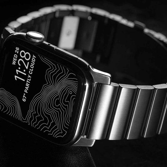 Nomad Steel Strap for Apple Watch Series SE - 6 - 5 - 4 - 3 - 2 - 1 (42- 44mm) - Stainless Steel - Silver ( Barcode: 856504015404 )