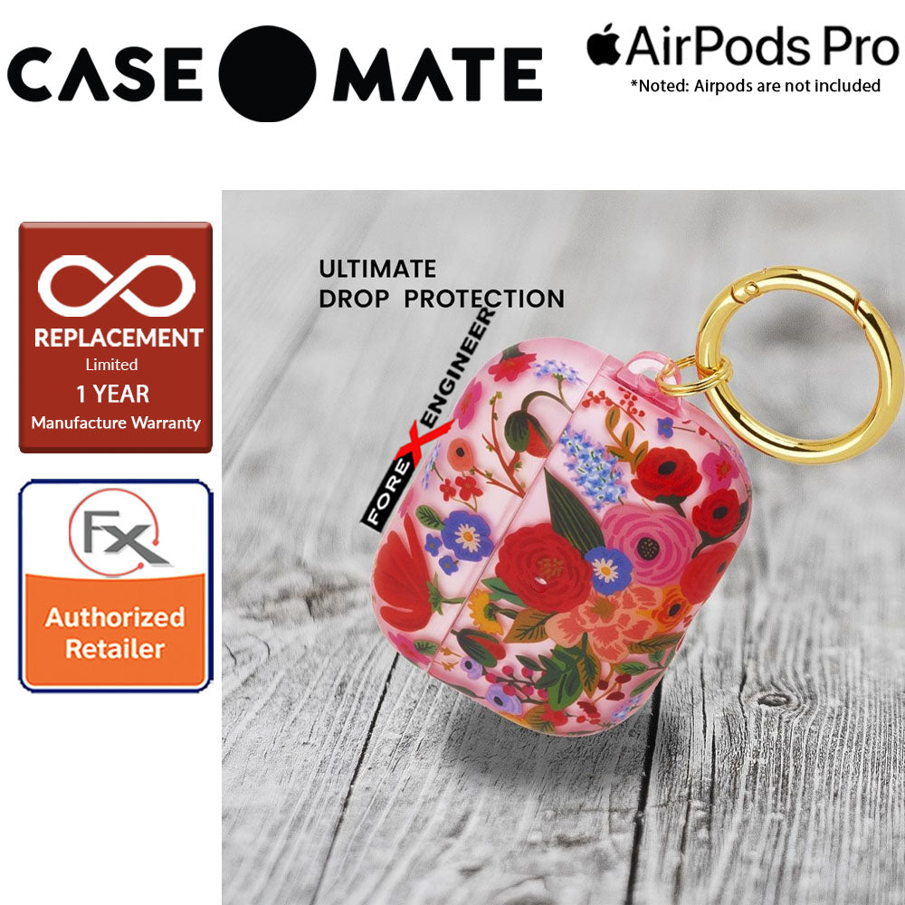 Case Mate Rifle Paper for Airpods Pro - Garden Party Blush with Gold Circular Ring ( 846127191135 )