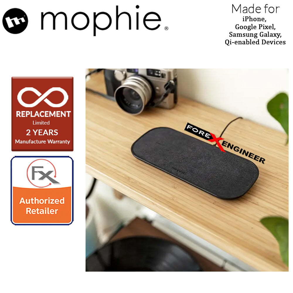 Mophie Dual Wireless Charging Pad ( Fabric ) - 10W pad charges 2 wireless devices and 1 wired device ( Barcode : 848467099843 )