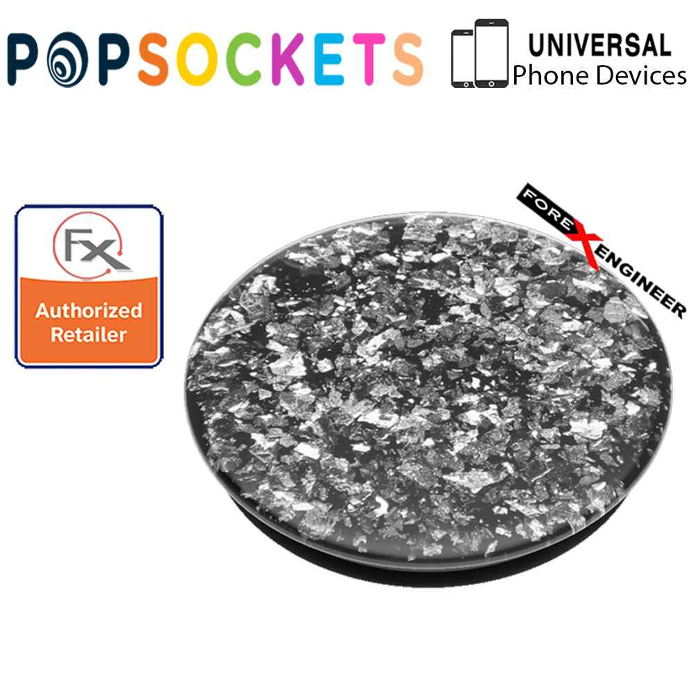 PopSockets PopGrip Swappable Premium ( Foil Confetti Silver ) ( Barcode : 842978158280 )