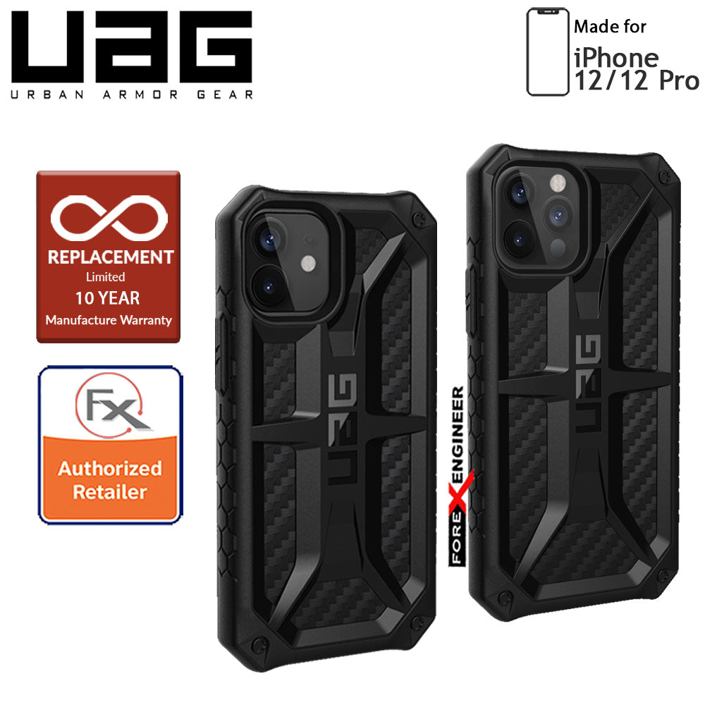 UAG Monarch for iPhone 12 - 12 Pro 5G 6.1" - Rugged Military Drop Tested - ( Carbon Fibre ) ( Barcode : 812451036053 )