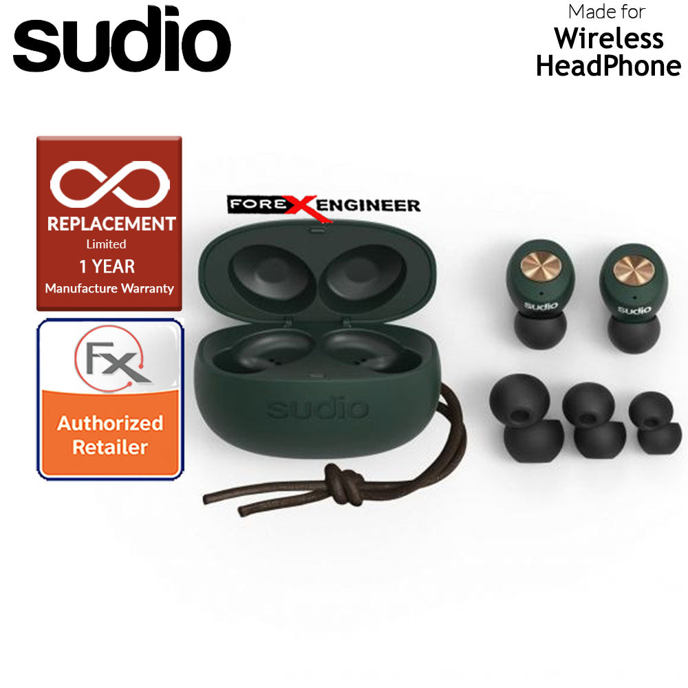 Sudio TOLV True Wireless Earbuds - Instant pairing - Green Color ( Barcode : 7350071381953 )