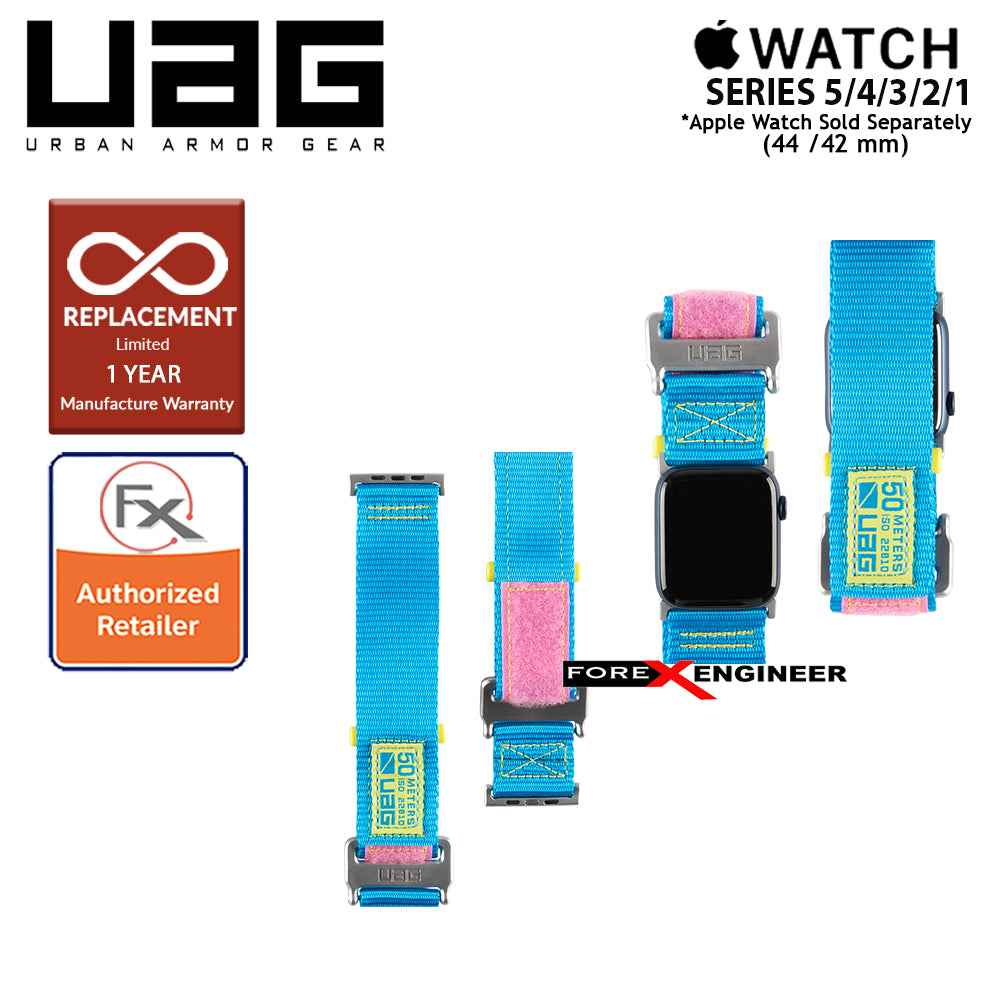 UAG Active Strap for Apple Watch Series 7 - SE - 6 - 5 - 4 - 3 - 2 - 1 ( 45mm - 42mm - 44mm ) - Blue Pink (Barcode : 812451039801 )
