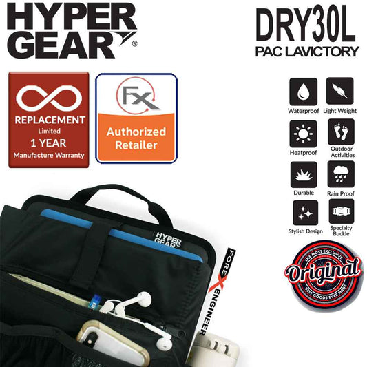 Hypergear Dry Pac LaVictory 30L - Heavy-duty Design and IPX6 Waterproof Specification - Snow Grey ( Bundle with Fast Slot E) (Barcode: 302122 + 306051 ) - Forexengineer-malaysia