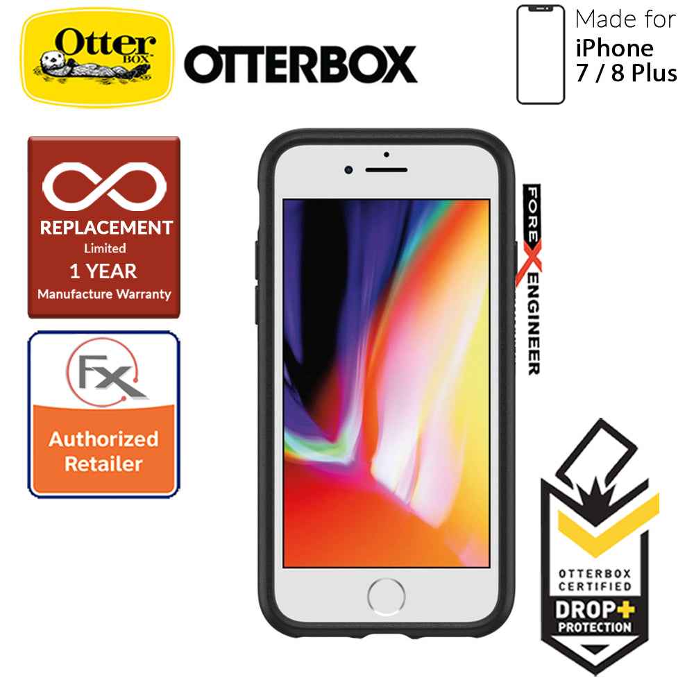 OTTER + POP Symmetry for iPhone 7 Plus - 8 Plus - Slim Protective Case with Pop Sockets - Black - Forexengineer-malaysia