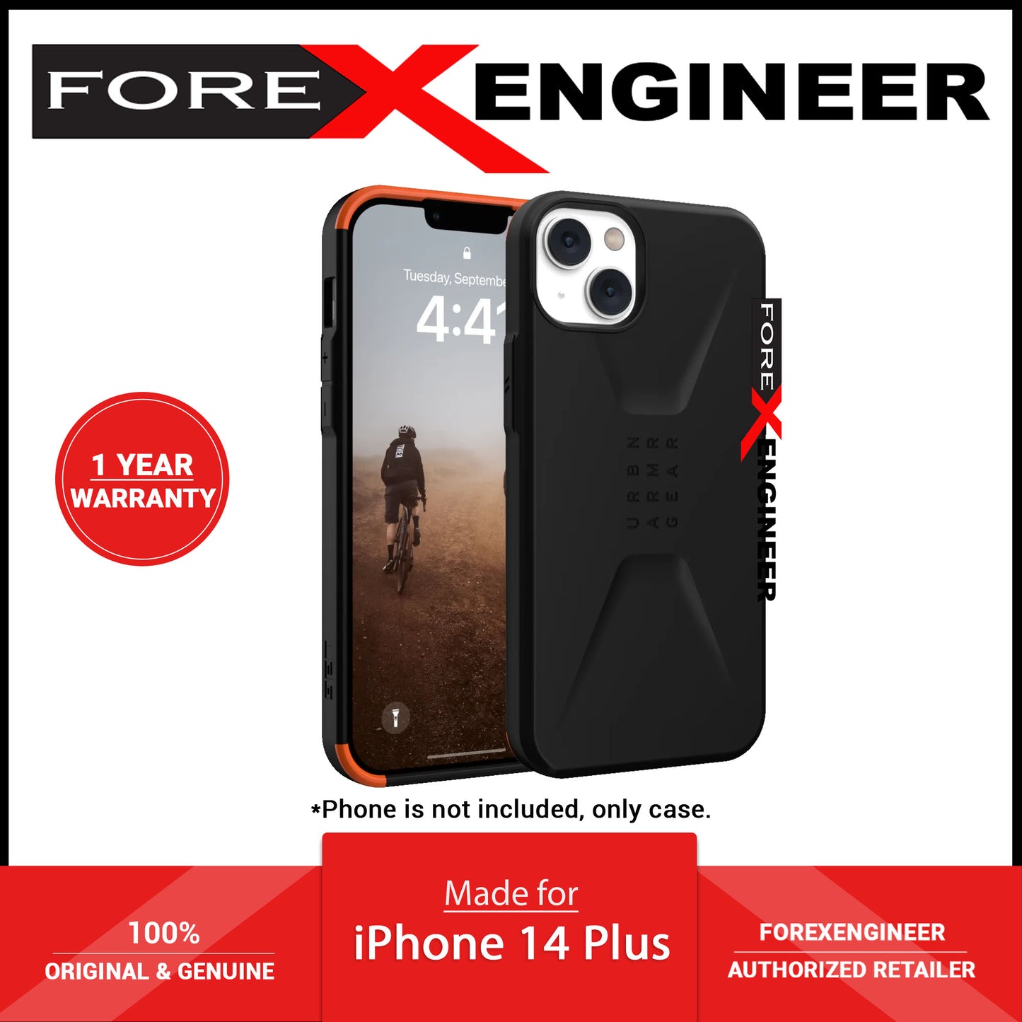 UAG Civilian for iPhone 14 Plus - Black - Forexengineer -Malaysia- 840283902024
