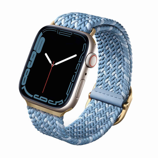 UNIQ Aspen Designer Edition Strap for Apple Watch Series 7 - SE - 6 - 5 - 4 - 3 - 2 - 1 ( 41mm - 40mm - 38mm ) - Blue