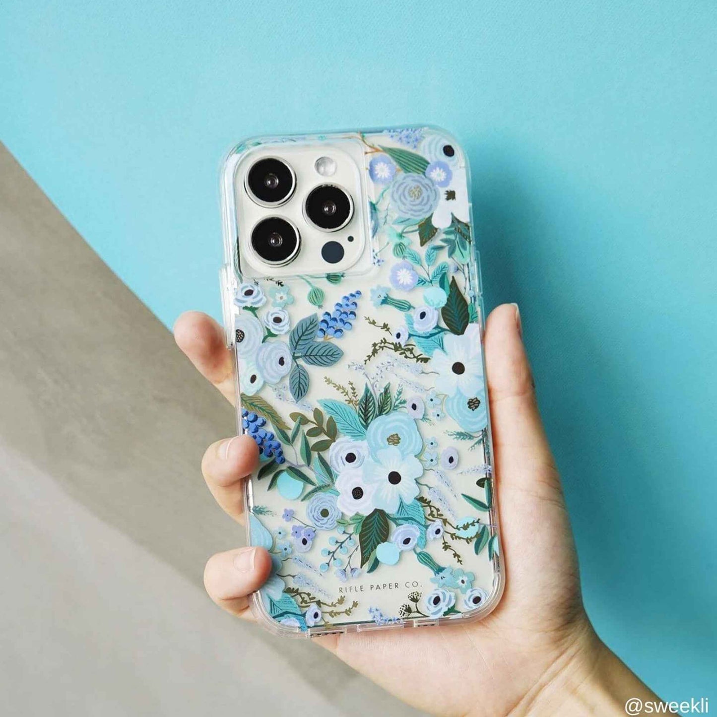 Case-Mate Rifle Paper Co. for iPhone 13 6.1" 5G with Antimicrobial - Garden Party Blue (Barcode: 840171706901 )