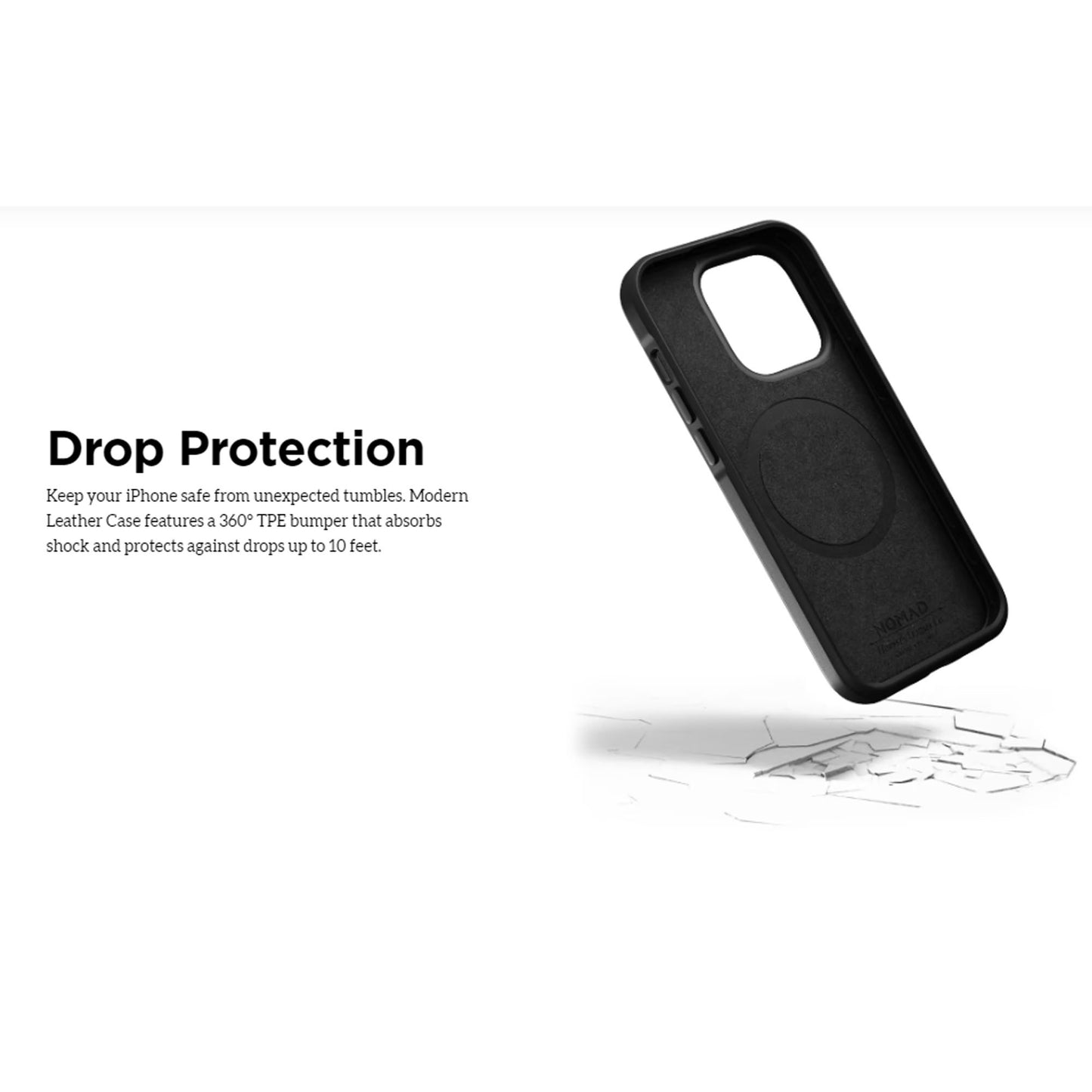 Nomad Modern Leather Horween Case for iPhone 14 Pro - MagSafe Compatible - Black (Barcode: 856500012223 ) - Forexengineer -Malaysia- 856500012223