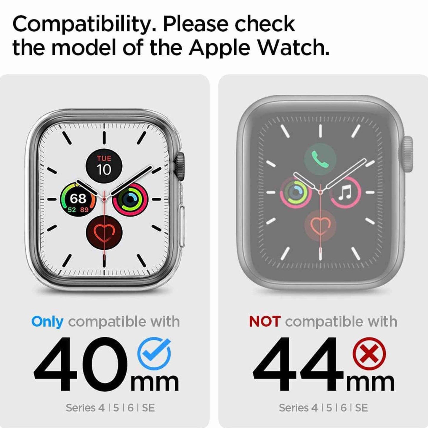 Spigen Liquid Crystal Case for Apple Watch Series 7 - 6 - SE - 5 - 4 ( 41mm - 40mm ) - Clear