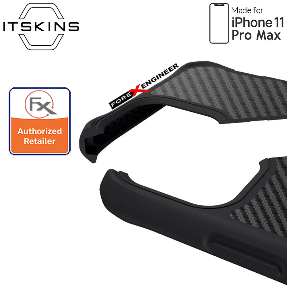 ITSkins Hybrid Fusion Carbon for iPhone 11 Pro Max ( Black 1 ) ( Barcode: 4894465852511 )