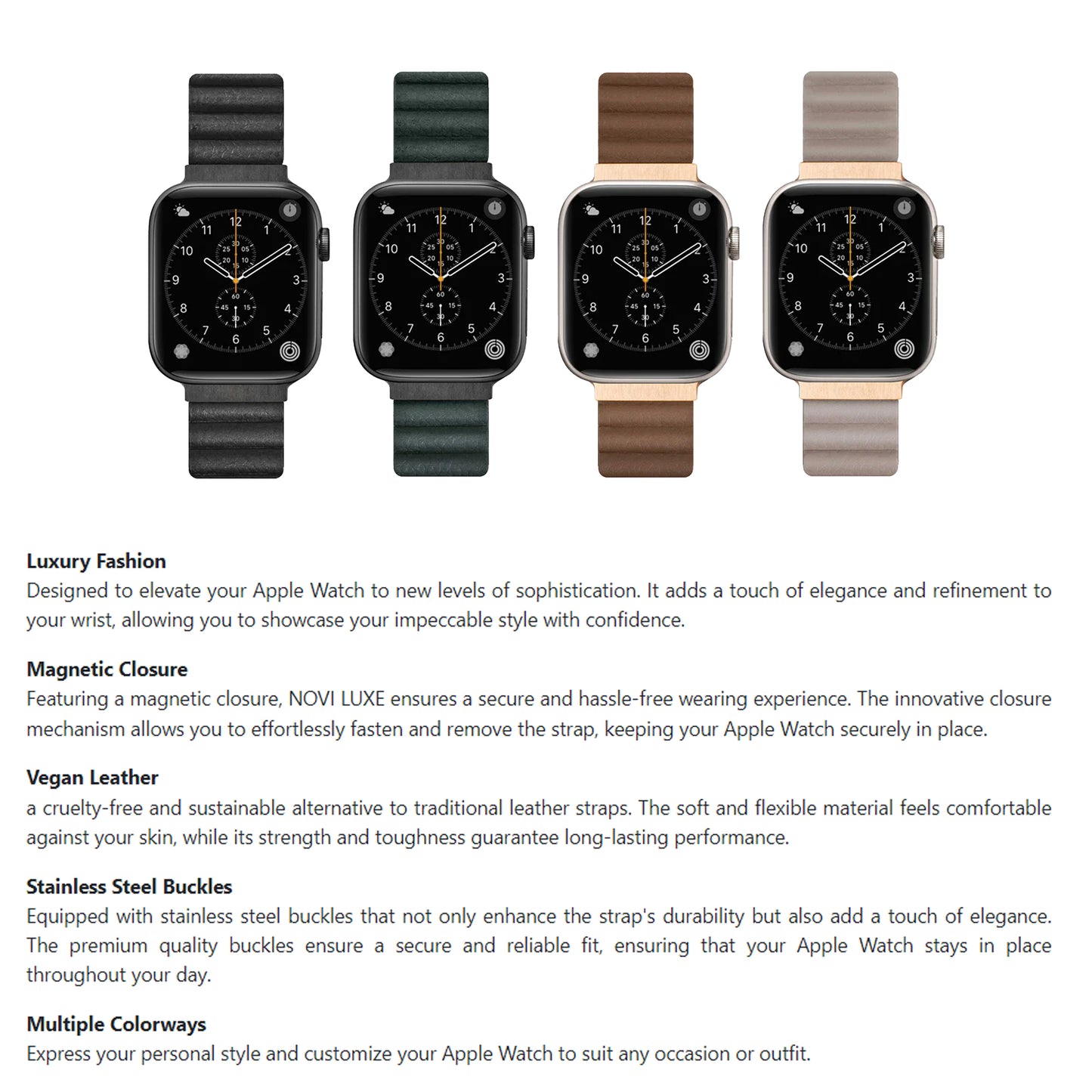 Laut Novi Luxe Watch Strap for Apple Watch ALL Ultra & 42/44/45/49MM - Pine Green ( Barcode: 4895206933896 ) - Forexengineer -Malaysia- 4895206933896