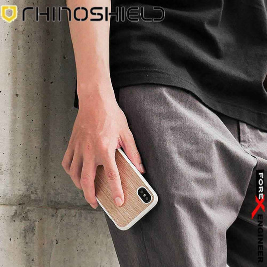 Rhinoshield SolidSuit for iPhone X - 3.5 meters Impact Protection - Light Walnut - White - Forexengineer-malaysia