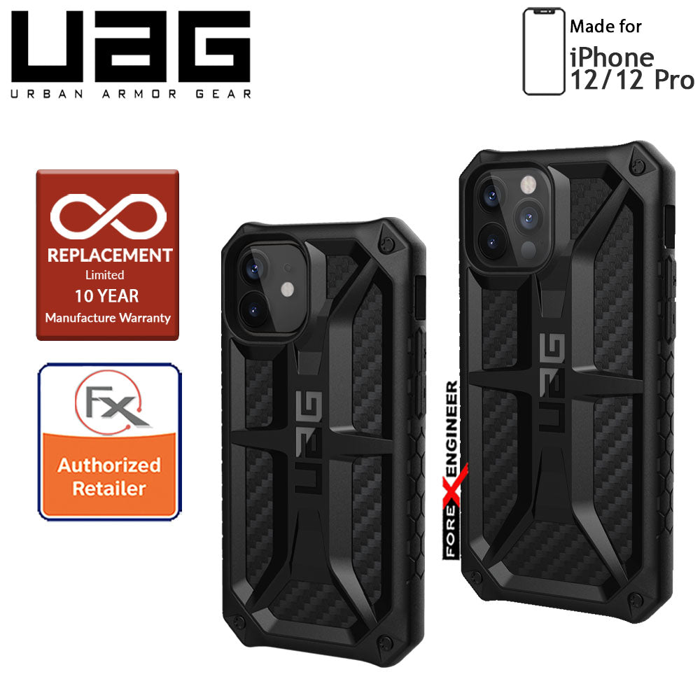 UAG Monarch for iPhone 12 - 12 Pro 5G 6.1" - Rugged Military Drop Tested - ( Carbon Fibre ) ( Barcode : 812451036053 )