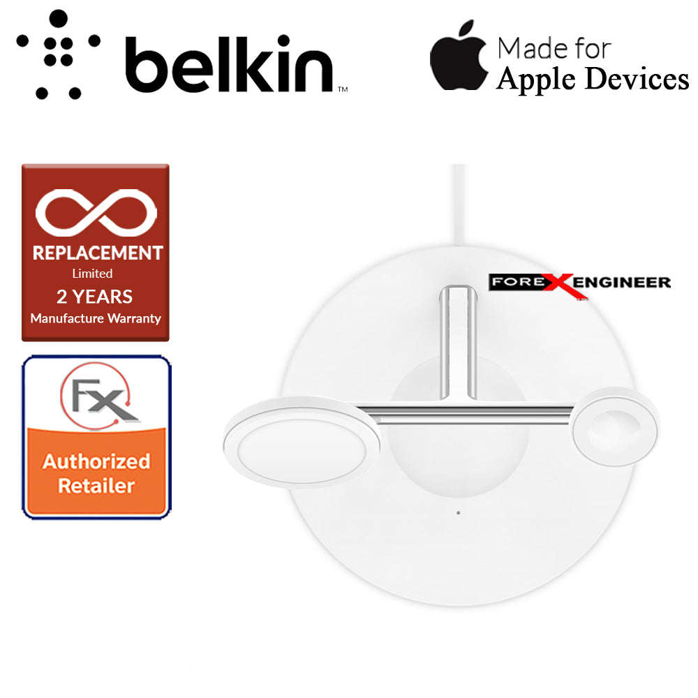 Belkin BOOST↑CHARGE™ PRO 3-in-1 Wireless Charger with MagSafe - White Colour (Barcode : 745883819430)