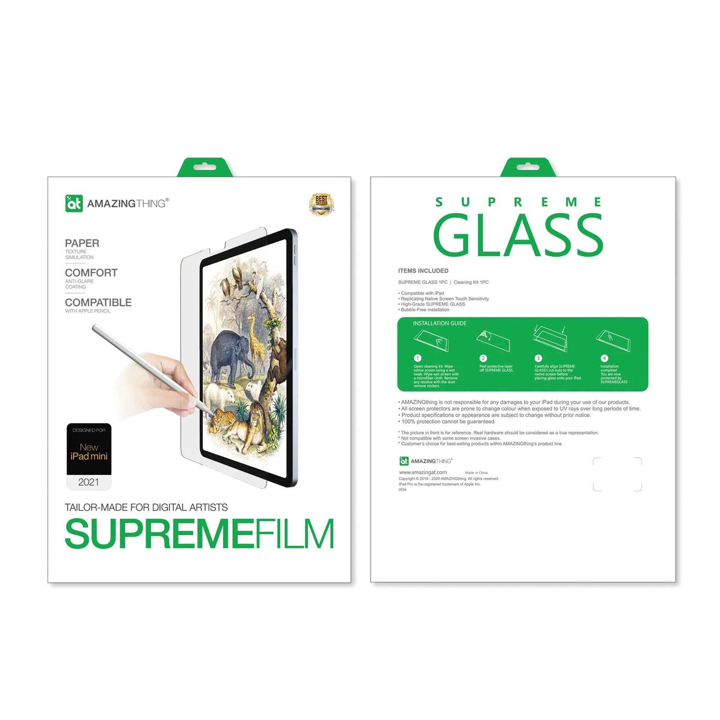 AMAZINGthing Paperlike Texture Drawing Film for iPad Mini 7th Gen ( 2024 ) / iPad Mini 6th Gen ( 2021 ) - 0.2mm Digital Artist - Matte (Barcode: 4892878068871 )