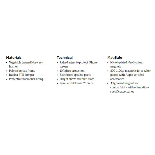 Nomad Modern Leather Horween Case for iPhone 14 Pro - MagSafe Compatible - Black (Barcode: 856500012223 )