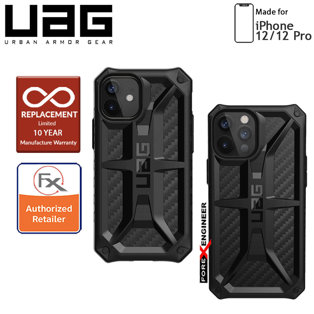 UAG Monarch for iPhone 12 - 12 Pro 5G 6.1" - Rugged Military Drop Tested - ( Carbon Fibre ) ( Barcode : 812451036053 )