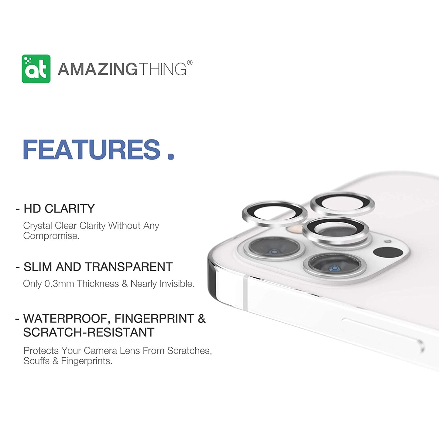 AMAZINGthing SUPREME AR 3D LensGlass Protector for iPhone 13 Pro 6.1" 5G ( Three Lens ) - Silver (Barcode: 4892878069502 ) - Forexengineer -Malaysia- 4892878069502