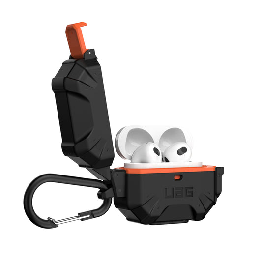 UAG Pathfinder for Airpods Gen 3 - 3rd Gen 2021 - Water Resistant Case - Black - Orange - Forexengineer -Malaysia- 840283900051
