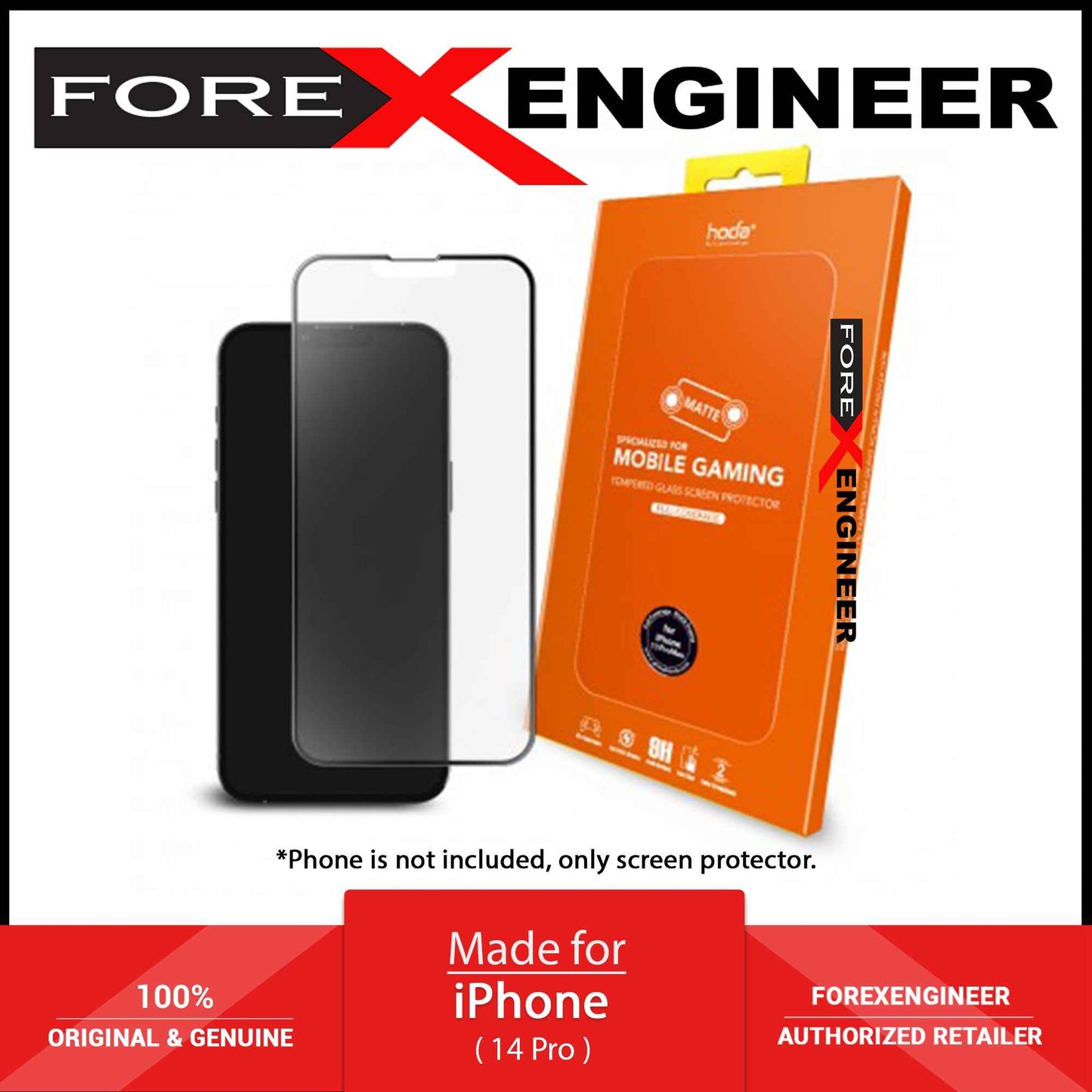 Hoda Tempered Glass for 14 Pro ( Gaming anti-glare 2.5D 0.33mm Full Coverage ) - Matte (Barcode: 4711103545508 )