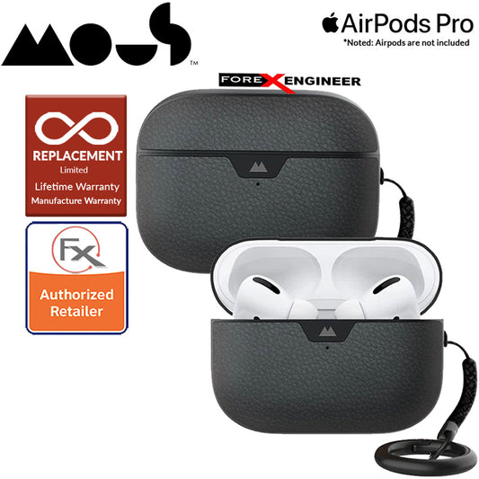 Mous for Airpods Pro Case - Comes with Carabiner Keychain - Black Leather Colour ( Barcode : 5060624483141 )