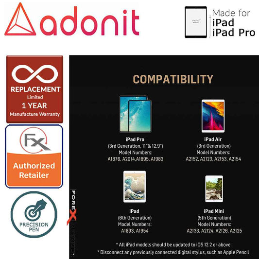 Adonit Note Stylust Pen - Almost same with Apple Pencil - For latest iPad - iPad Pro - Black - Forexengineer-malaysia
