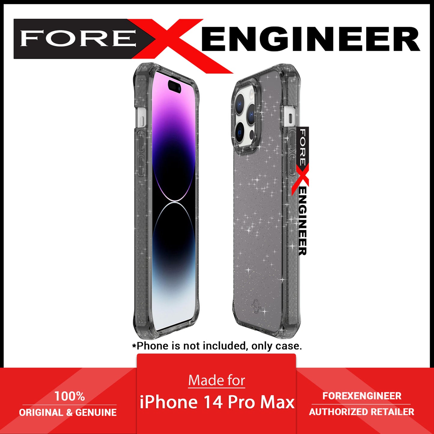 ITSKINS Hybrid -- Spark for iPhone 14 Pro Max - Smoke ( Barcode: 4894465495220 ) - Forexengineer -Malaysia- 4894465495220