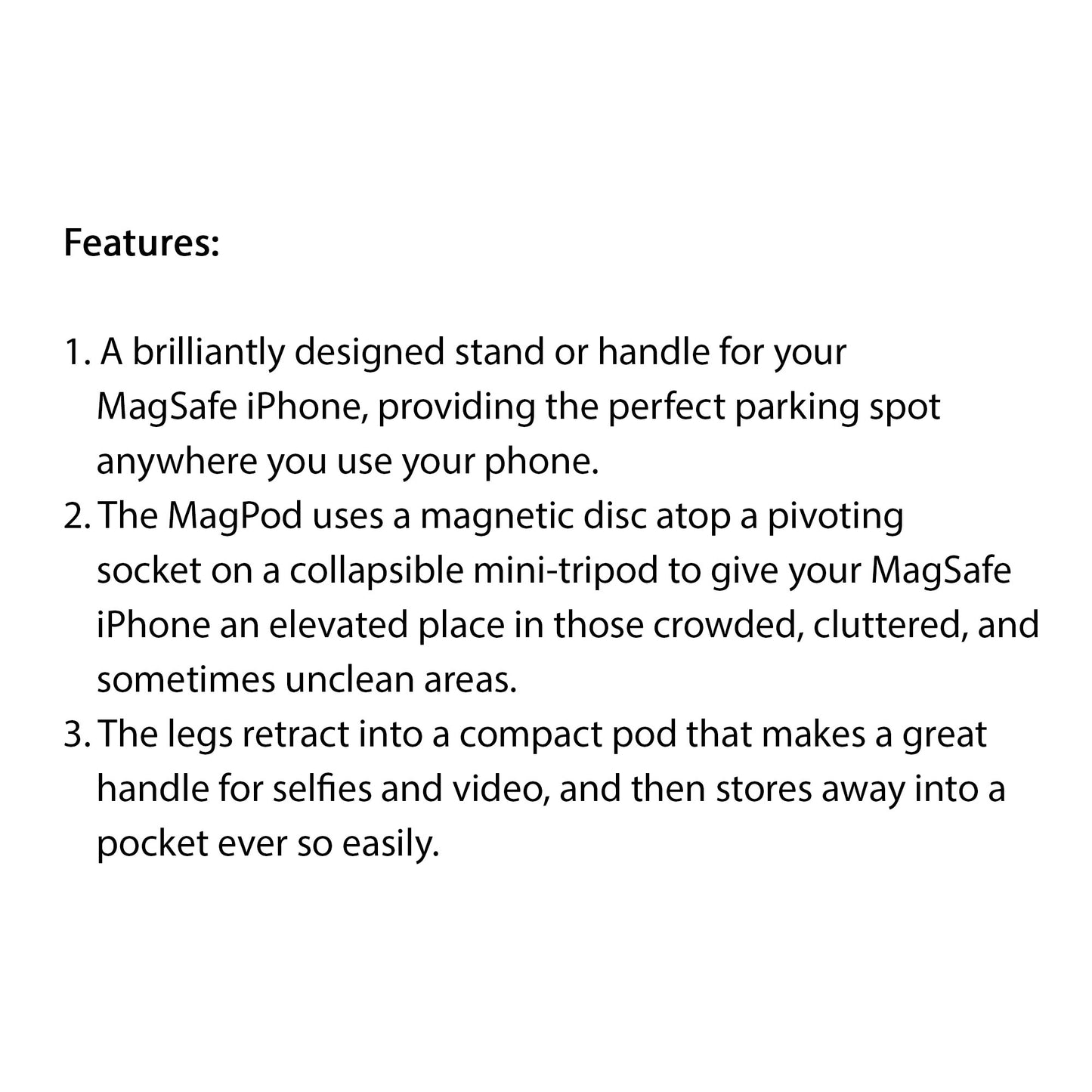 STM MagPod Tripod for iPhone with MagSafe Compability - White (Barcode: 810046111192 ) - Forexengineer -Malaysia- 810046111192