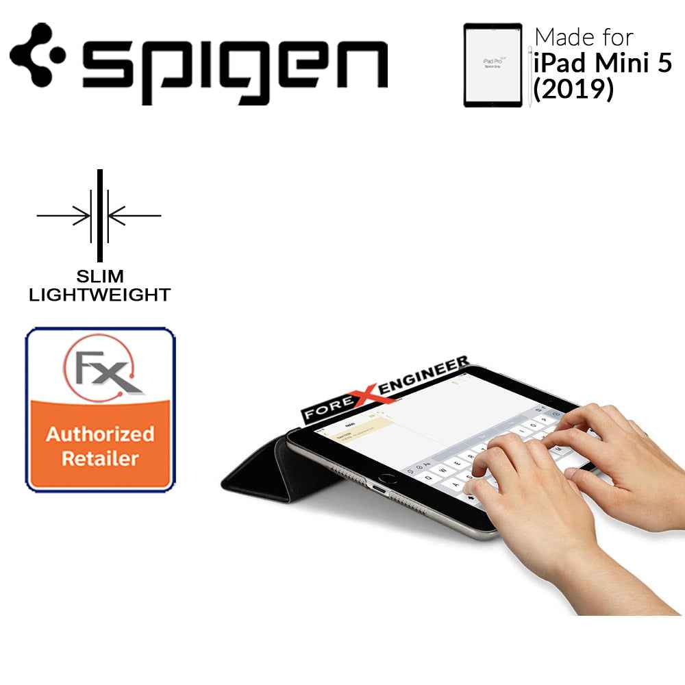 Spigen Smart Fold Case for iPad Mini 4 - iPad Mini 5 (2019) - Leather Tri-Fold Cover - Black - Forexengineer-malaysia